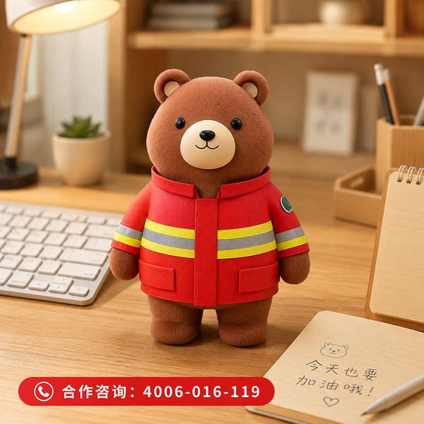 万霖消防消小熊：消小熊徽章纪念品系列在企业单位的应用方案 -- 消小熊胸针