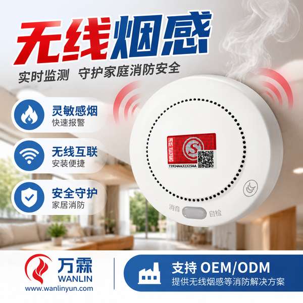 韶山市无线独立式烟感报警系统 韶山市无线独立式烟感报警系统产品实拍 — 高层住宅楼栋应用场景