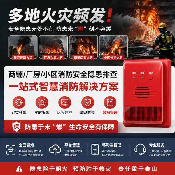 汕头三合一场所无线烟感安装找哪家？万霖智慧消防系统