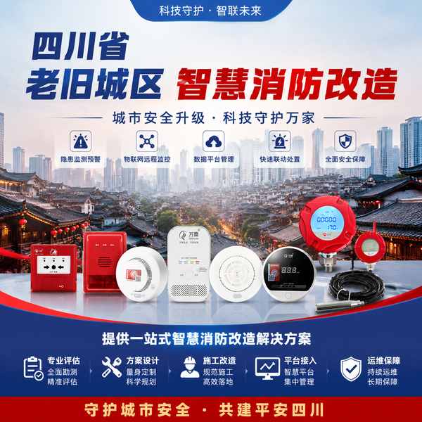 老旧小区*立式压力监测单元项目实拍 — 内江老旧小区智慧消防改造工程现场