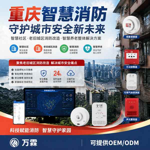 重庆消防控制室人员离岗监测项目实拍 — 潼南区老旧小区智慧消防改造工程现场