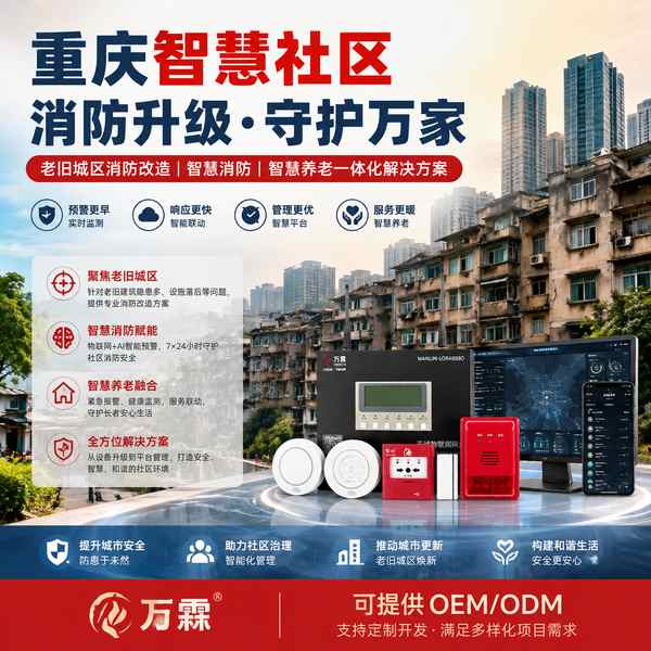 重庆消防控制室人员离岗监测项目实拍 — 武隆区老旧小区智慧消防改造工程现场
