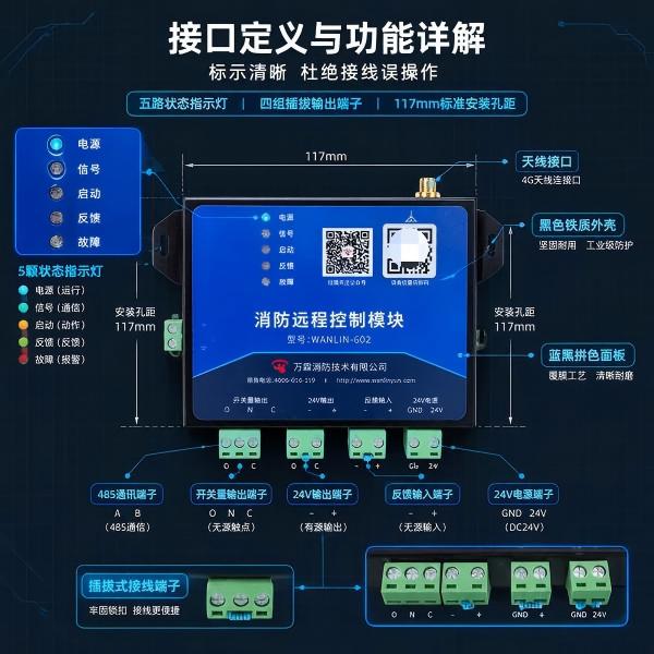 北京厂房气体灭火对接消防4G远控执行模块源头厂家：钢瓶间远程启动部署方案与供货解析项目现场 — WANLIN-602 4G无线控制模块部署交付
