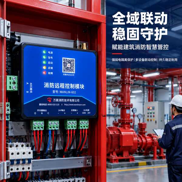 上海高层住宅对接智慧消防远程联动模块源头厂家：电梯迫降与门禁释放部署方案与供货解析项目现场 — WANLIN-602 4G无线控制模块部署交付