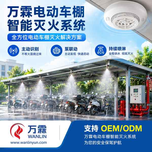 银川市电动车棚智能灭火系统现场
