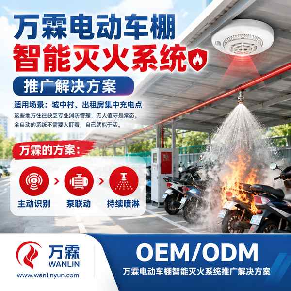 赣州市电动车棚智能灭火系统现场